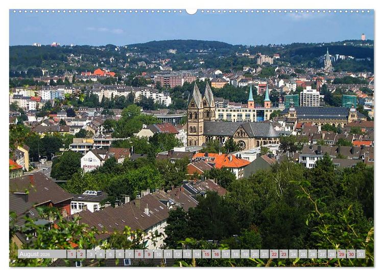 Produktbild: Wuppertal - Die Gro&szlig;stadt im Gr&uuml;nen (Wandkalender 2026 DIN A2 quer), CALVENDO Monatskalender