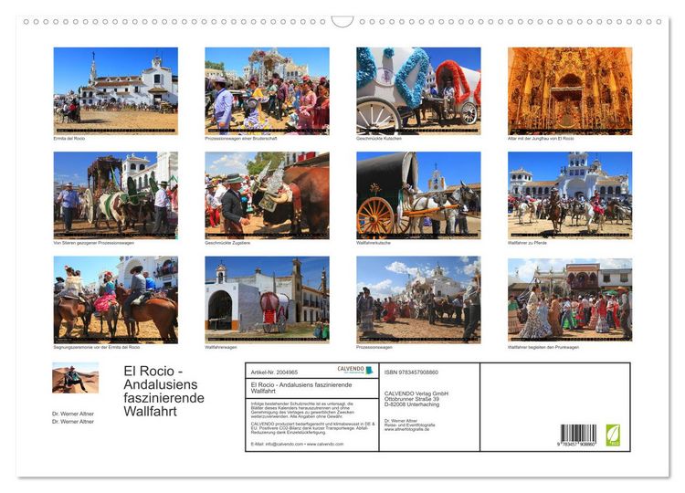 Produktbild: El Rocio - Andalusiens faszinierende Wallfahrt (Wandkalender 2026 DIN A2 quer), CALVENDO Monatskalender
