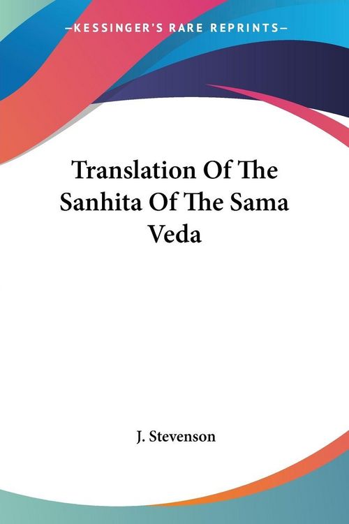 Produktbild: Translation Of The Sanhita Of The Sama Veda