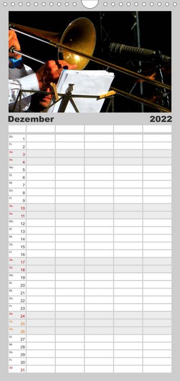 Produktbild: Familienplaner Klangbilder des Jazz (Wandkalender 2022 , 21 cm x 45 cm, hoch)