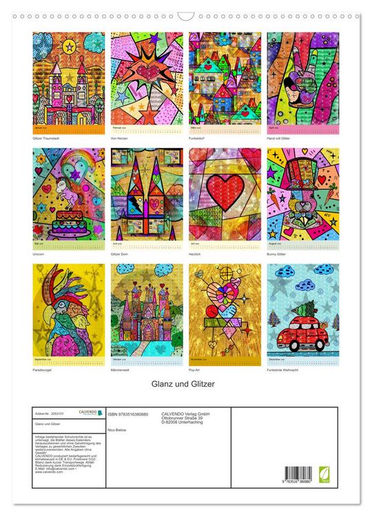 Produktbild: Glanz und Glitzer (Wandkalender 2026 DIN A2 hoch), CALVENDO Monatskalender