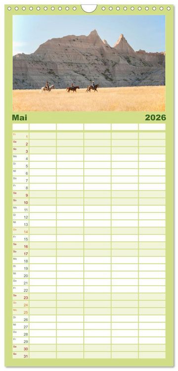 Produktbild: Familienplaner 2026 - Sioux Im Lande von Sitting Bull mit 5 Spalten (Wandkalender, 21 x 45 cm) CALVENDO