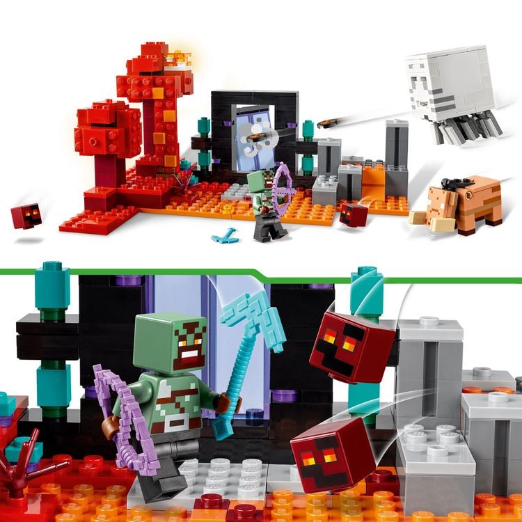 Produktbild: LEGO Minecraft 21255 Hinterhalt am Netherportal, Kinder Spielzeug ab 8