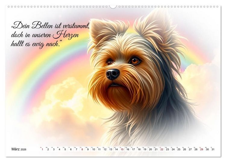 Produktbild: Hunde &uuml;ber der Regenbogenbr&uuml;cke (Wandkalender 2026 DIN A2 quer), CALVENDO Monatskalender