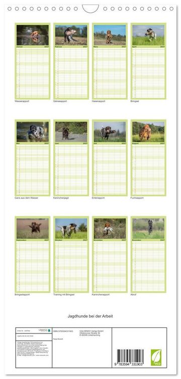 Produktbild: Familienplaner 2027 - Jagdhunde bei der Arbeit mit 5 Spalten (Wandkalender, 21 x 45 cm) CALVENDO