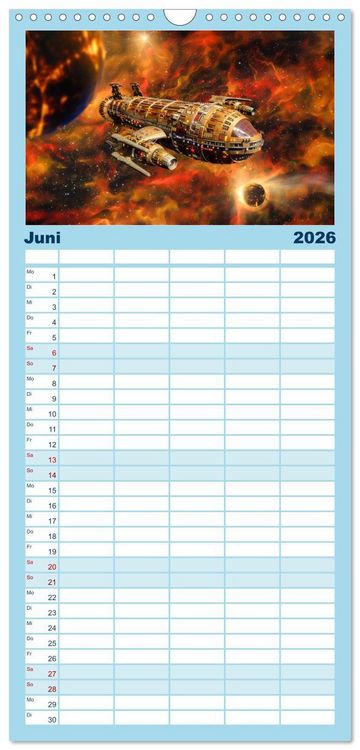 Produktbild: Familienplaner 2026 - Sternenreisen - Ein kosmischer Kalender mit 5 Spalten (Wandkalender, 21 x 45 cm) CALVENDO