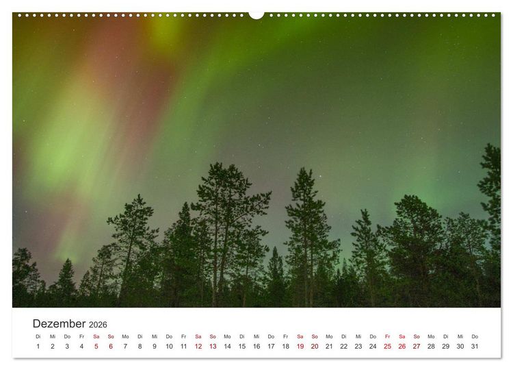 Produktbild: Polarlichter - Einzigartige Himmelsph&auml;nomene im Norden (Wandkalender 2026 DIN A2 quer), CALVENDO Monatskalender