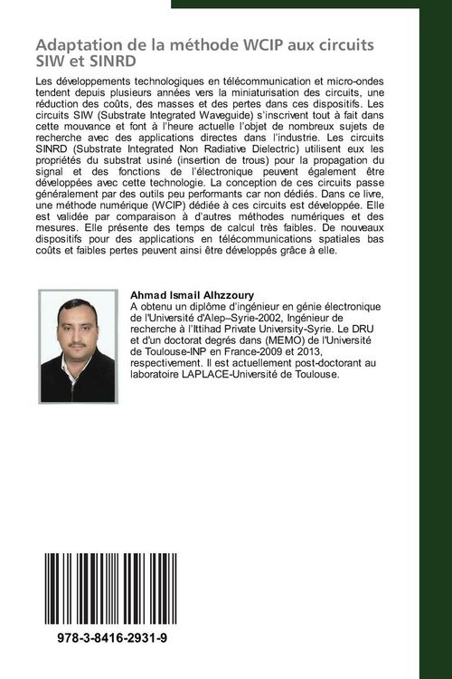 Produktbild: Adaptation de la m&eacute;thode WCIP aux circuits SIW et SINRD