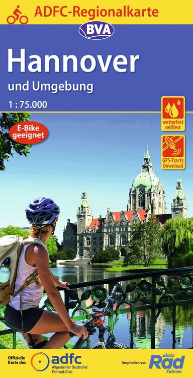 Produktbild: ADFC-Regionalkarte Hannover und Umgebung, 1:75.000, mit Tage