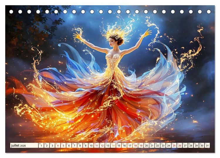 Produktbild: &Eacute;l&eacute;gance captivante (Calendrier de bureau 2026 DIN A5 vertical), CALVENDO calendrier mensuel