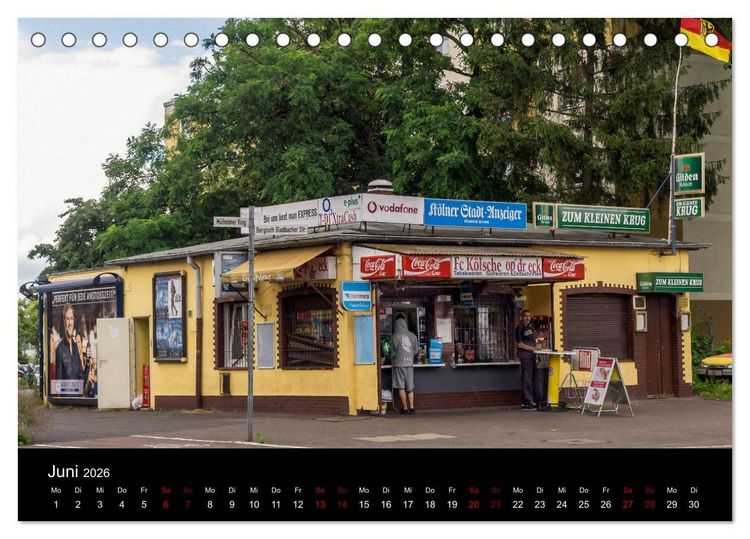 Produktbild: K&ouml;lsche Veedelskultur. B&uuml;dchen, Kioske und Trinkhallen. (Tischkalender 2026 DIN A5 quer), CALVENDO Monatskalender