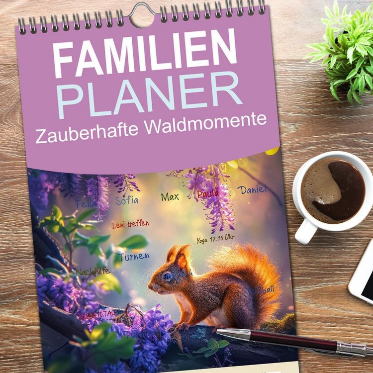 Produktbild: Familienplaner 2026 - Zauberhafte Waldmomente mit 5 Spalten (Wandkalender, 21 x 45 cm) CALVENDO