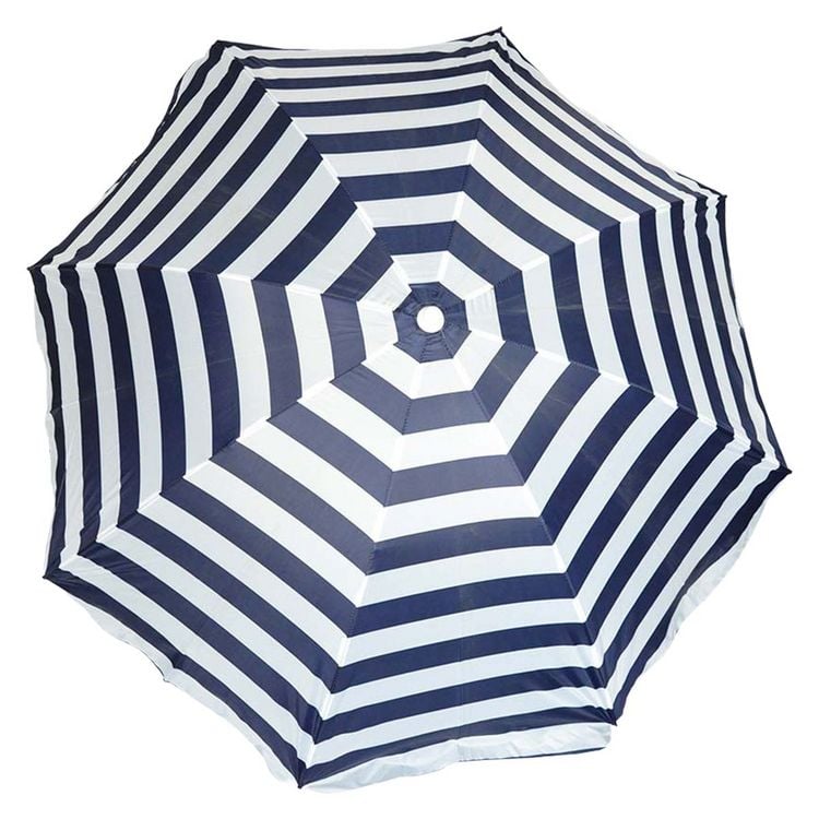 Produktbild: Sonnenschirm UV-Schutz Knickgelenk blau/wei&szlig; &Oslash;200cm