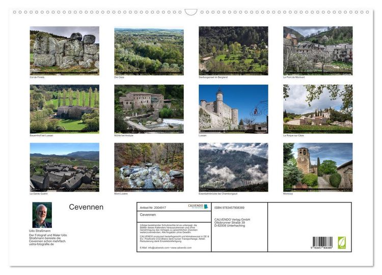 Produktbild: Cevennen (Wandkalender 2026 DIN A2 quer), CALVENDO Monatskalender