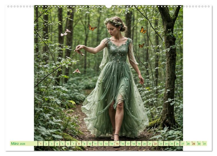 Produktbild: Feenfl&uuml;gel und L&auml;cheln KI - Die zauberhafte Welt der Feenkinder (Wandkalender 2026 DIN A2 quer), CALVENDO Monatskalender