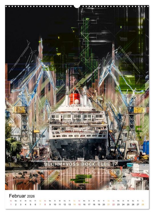 Produktbild: Hamburg bunte Stadt (Wandkalender 2026 DIN A2 hoch), CALVENDO Monatskalender