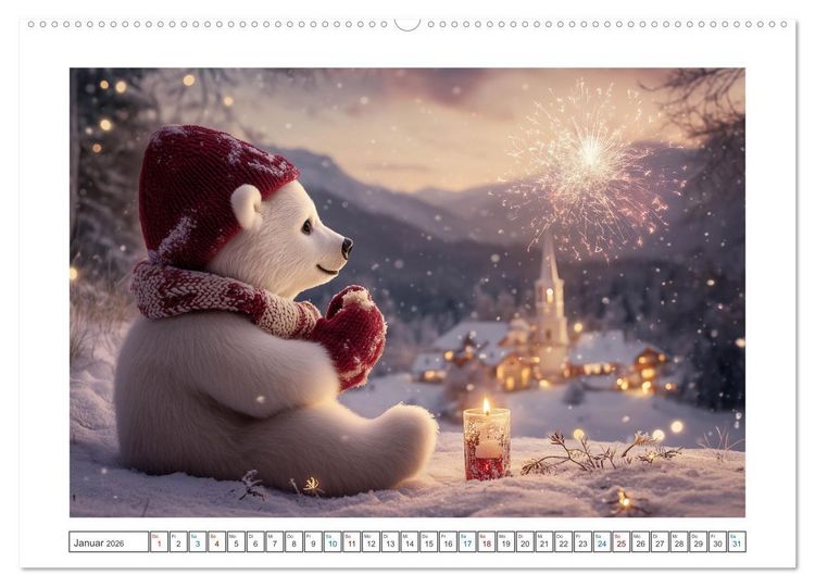 Produktbild: Kleiner Eisb&auml;r und die gro&szlig;e Welt (hochwertiger Premium Wandkalender 2026 DIN A2 quer), Kunstdruck in Hochglanz