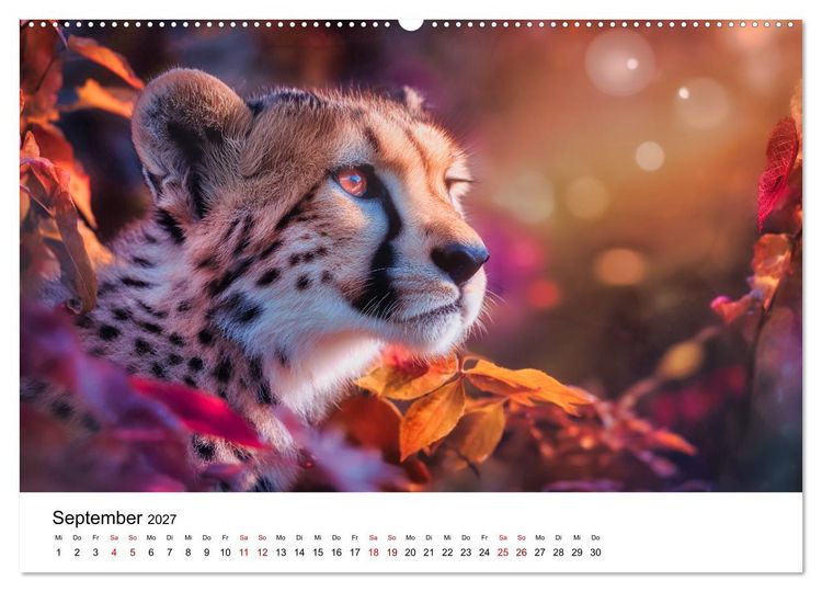 Produktbild: Eleganz und Instinkt - die beeindruckende Welt der Geparden (hochwertiger Premium Wandkalender 2027 DIN A2 quer), Kunstdruck in Hochglanz
