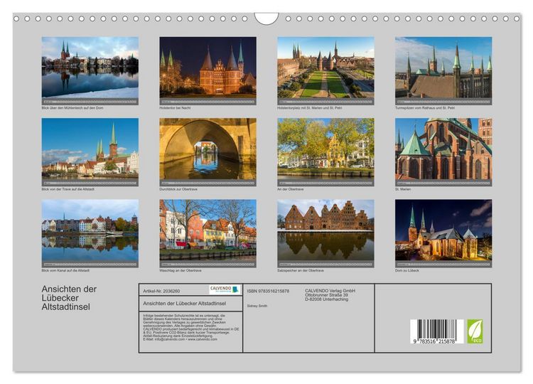 Produktbild: Ansichten der L&uuml;becker Altstadtinsel (Wandkalender 2026 DIN A3 quer), CALVENDO Monatskalender