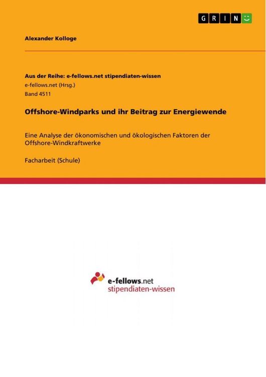 Produktbild: Offshore-Windparks und ihr Beitrag zur Energiewende