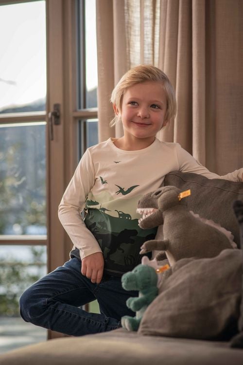 Produktbild: Steiff 067242 - Joshi Baby T-Rex, sitzend, Pl&uuml;sch, hellgr&uuml;n, 16 cm