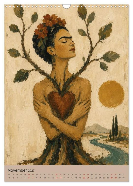 Produktbild: Boho Frauen Kunstkalender - 12 Vintage Kunstportr&auml;ts (Wandkalender 2027 DIN A3 hoch), CALVENDO Monatskalender