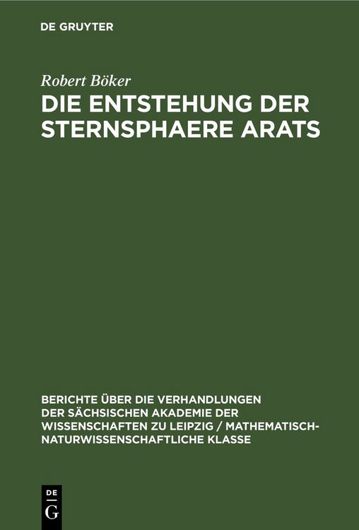 Produktbild: Die Entstehung der Sternsphaere Arats