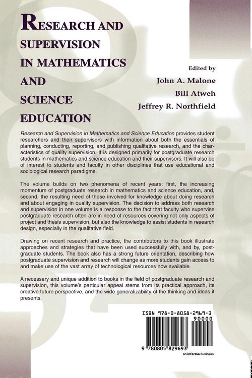 Produktbild: Research and Supervision in Mathematics and Science Education