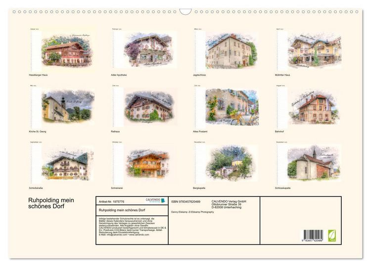 Produktbild: Ruhpolding mein sch&ouml;nes Dorf (Wandkalender 2026 DIN A2 quer), CALVENDO Monatskalender
