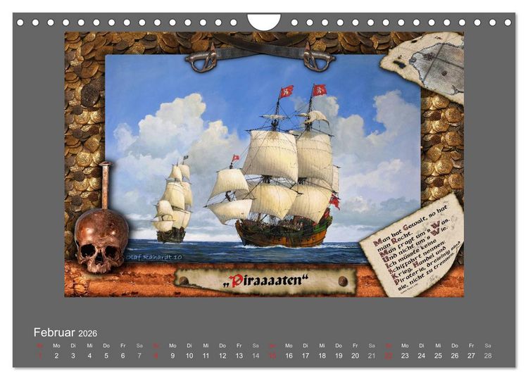 Produktbild: 500 Jahre unter Segeln - von der GOLDEN HIND zur KERSHONES (Wandkalender 2026 DIN A4 quer), CALVENDO Monatskalender