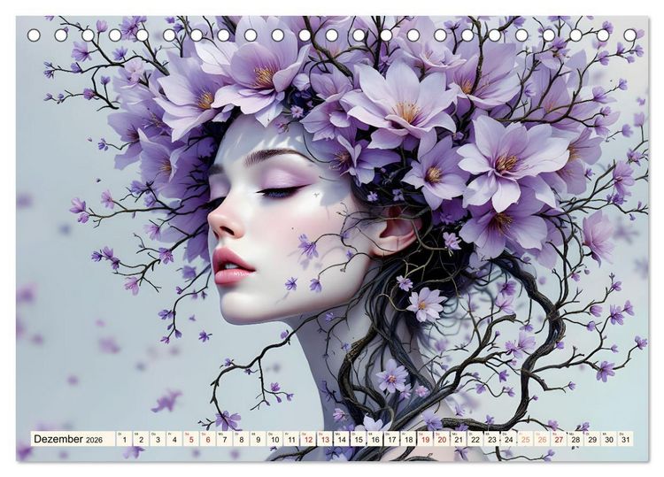 Produktbild: Florale Verwandlung (Tischkalender 2026 DIN A5 quer), CALVENDO Monatskalender