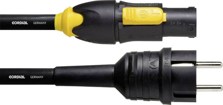 Produktbild: Cordial CFCA 1,5 S-TRUE 1 Strom Anschlusskabel [1x Schutzkontakt-Stecker - 1x PowerCon-Stecker] 1.5 m Schwarz