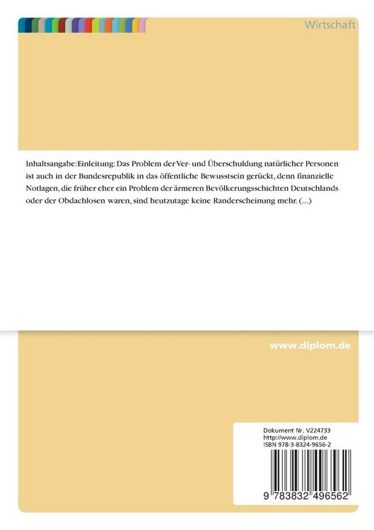 Produktbild: Die &Uuml;berschuldung privater Haushalte