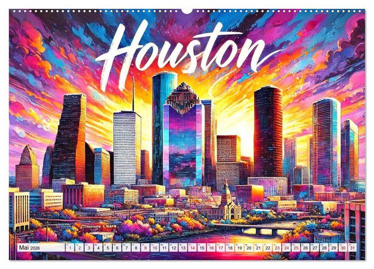 Produktbild: Stadtansichten der USA in Tusche (hochwertiger Premium Wandkalender 2026 DIN A2 quer), Kunstdruck in Hochglanz