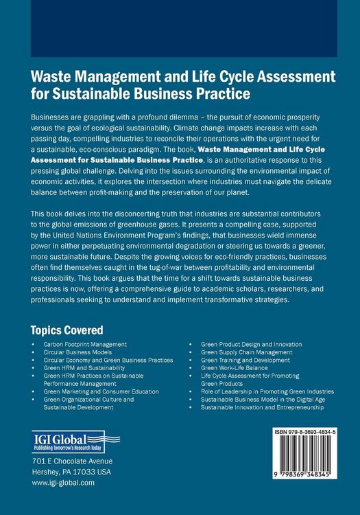 Produktbild: Waste Management and Life Cycle Assessment for Sustainable Business Practice