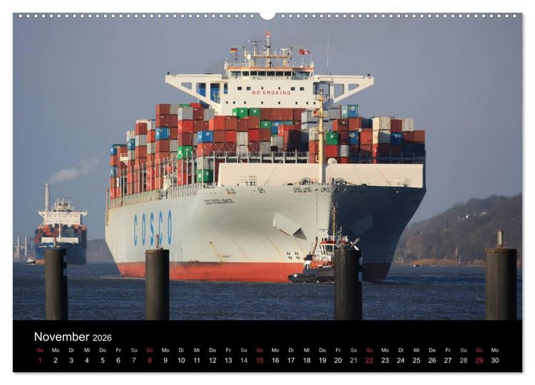 Produktbild: Schiffe auf der Elbe (Wandkalender 2026 DIN A2 quer), CALVENDO Monatskalender