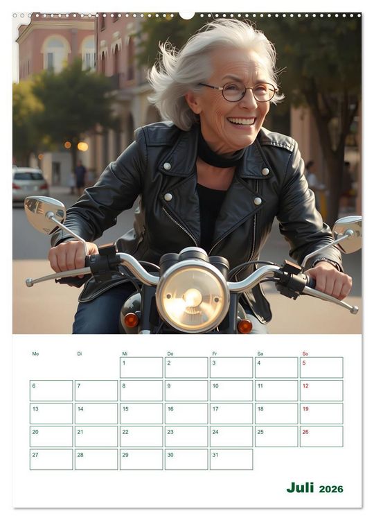 Produktbild: Alt, aber oho - Graue Haare, bunte Abenteuer (hochwertiger Premium Wandkalender 2026 DIN A2 hoch), Kunstdruck in Hochglanz