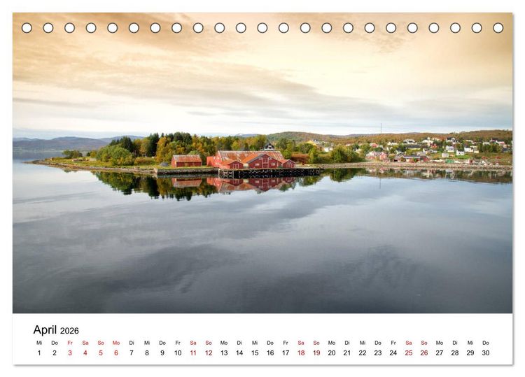Produktbild: Hurtigruten - Bezaubernde Sch&ouml;nheit der norwegischen K&uuml;ste (Tischkalender 2026 DIN A5 quer), CALVENDO Monatskalender