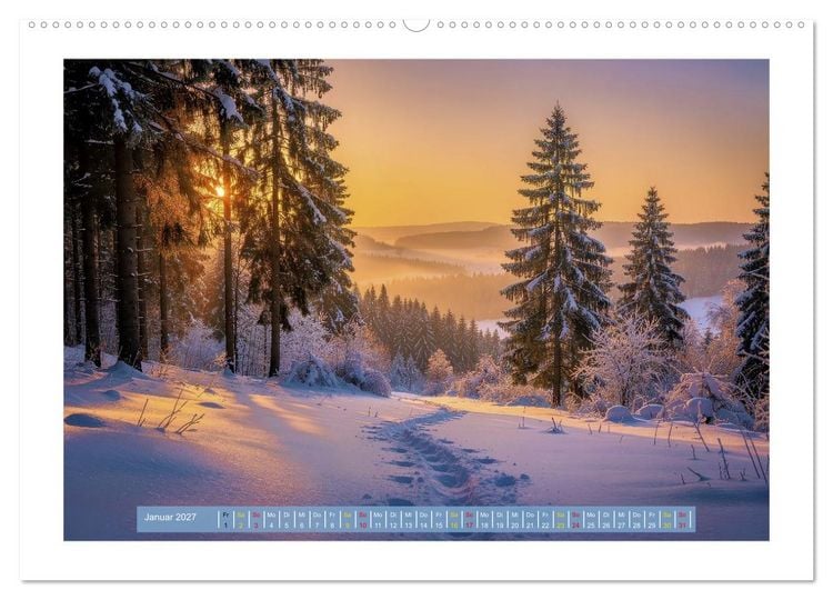 Produktbild: Th&uuml;ringer Winterlandschaften (hochwertiger Premium Wandkalender 2027 DIN A2 quer), Kunstdruck in Hochglanz