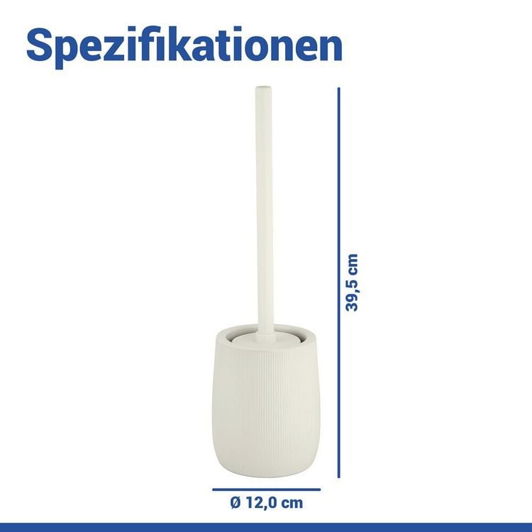 Produktbild: WC-Garnitur Mod. Fablo Creme, aus hochwertiger Keramik, mit Silikon-B&uuml;rstenkopf