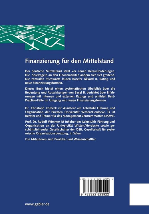 Produktbild: Finanzierung f&uuml;r den Mittelstand