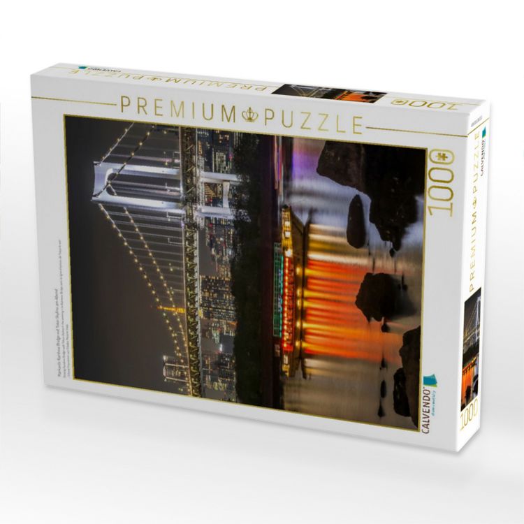 Produktbild: CALVENDO Puzzle Markante Rainbow Bridge mit Tokio Skyline am Abend | 1000 Teile Lege-Gr&ouml;&szlig;e 64x48cm Foto-Puzzle f&uuml;r gl&uuml;ckliche Stunden