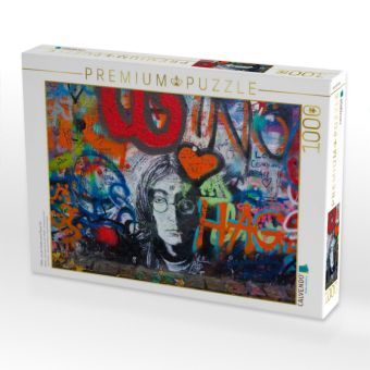Produktbild: CALVENDO Puzzle PRAG... wo der Frieden seine Mauer hat | 1000 Teile Lege-Gr&ouml;&szlig;e 64x48cm Foto-Puzzle f&uuml;r gl&uuml;ckliche Stunden