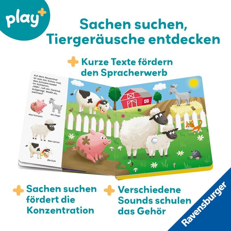 Produktbild: Play+ Mein allererstes Soundbuch Tierkinder - ab 12 Monate