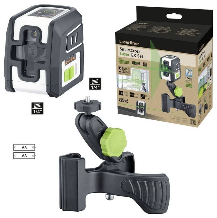 Produktbild: Laserliner SmartCross-Laser GX Set Kreuzlinienlaser Reichweite (max.): 40m
