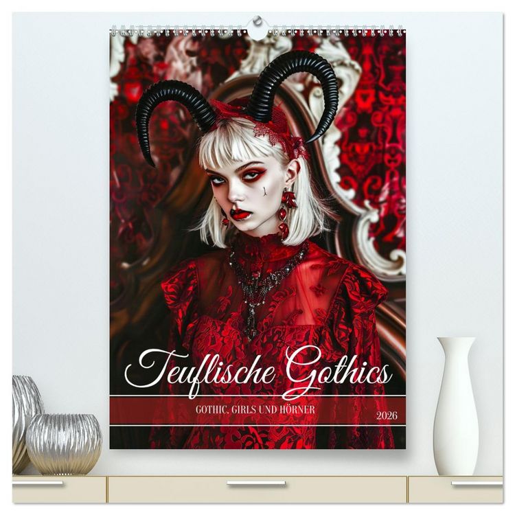Produktbild: Teuflische Gothics - Gothic, Girls und H&ouml;rner (hochwertiger Premium Wandkalender 2026 DIN A2 hoch), Kunstdruck in Hochglanz