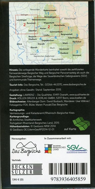 Produktbild: Naturpark Bergisches Land 1:25.000