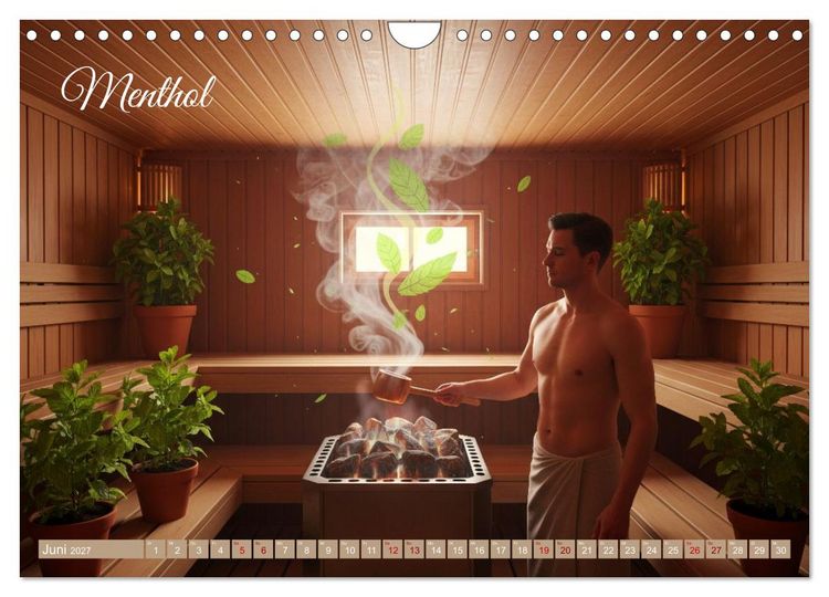 Produktbild: Sauna - Hitze, Duft, Genuss (Wandkalender 2027 DIN A4 quer), CALVENDO Monatskalender