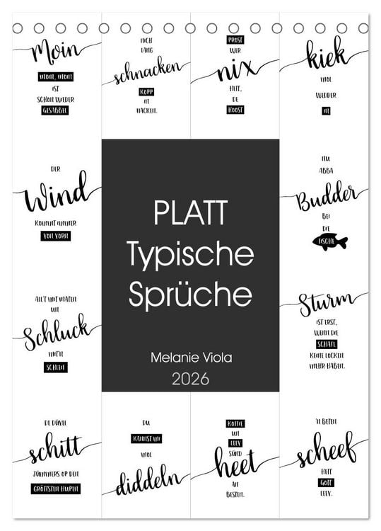 Produktbild: PLATT Typische Spr&uuml;che (Tischkalender 2026 DIN A5 hoch), CALVENDO Monatskalender