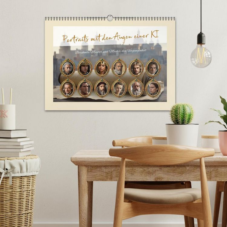 Produktbild: Portraits mit den Augen einer KI (Wandkalender 2026 DIN A3 quer), CALVENDO Monatskalender